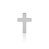 A Charm Stud - Cross in white gold on a white background. 