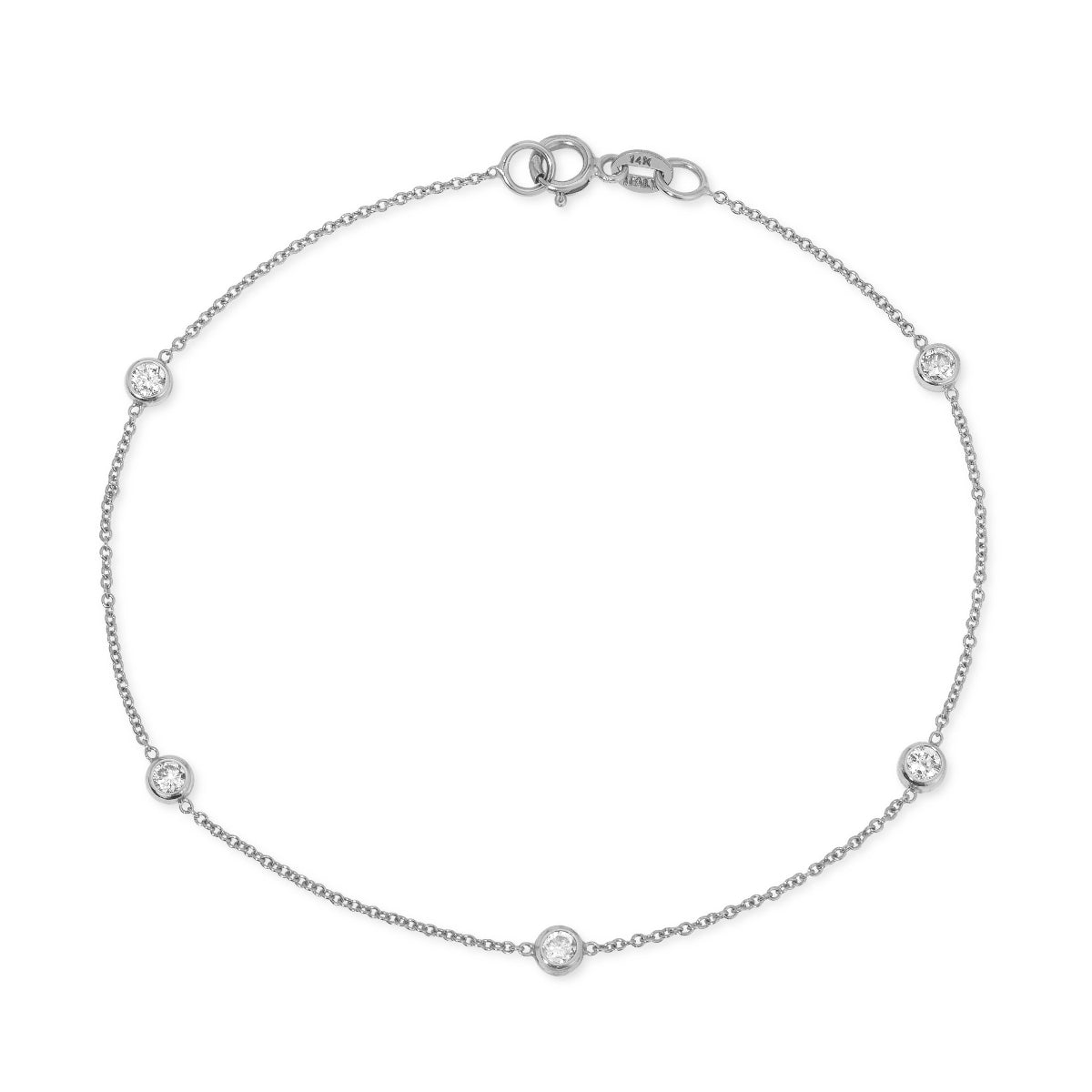 A Starstuck Diamond Bracelet in white gold on a white background. 

