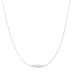 A white gold Horizon Necklace on a white background. 