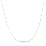 A white gold Horizon Necklace on a white background. 