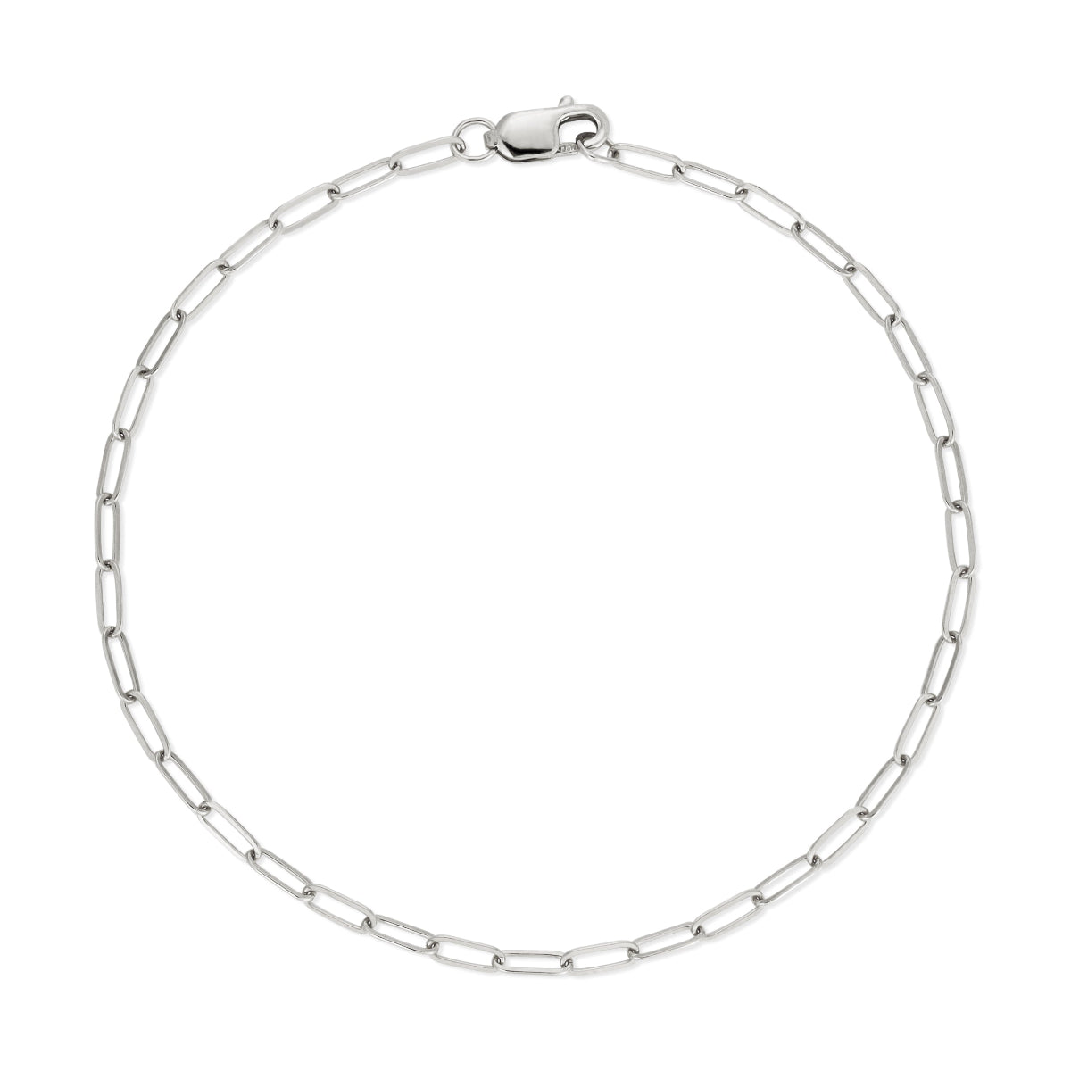 A white gold Element Short Link Bracelet on a white background. 