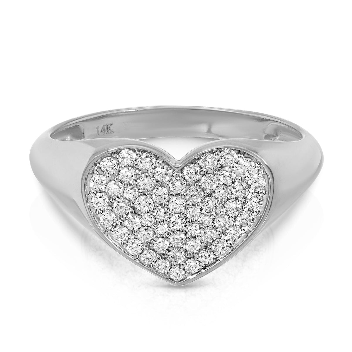 A Love on the Rocks Ring in white gold on a white background.