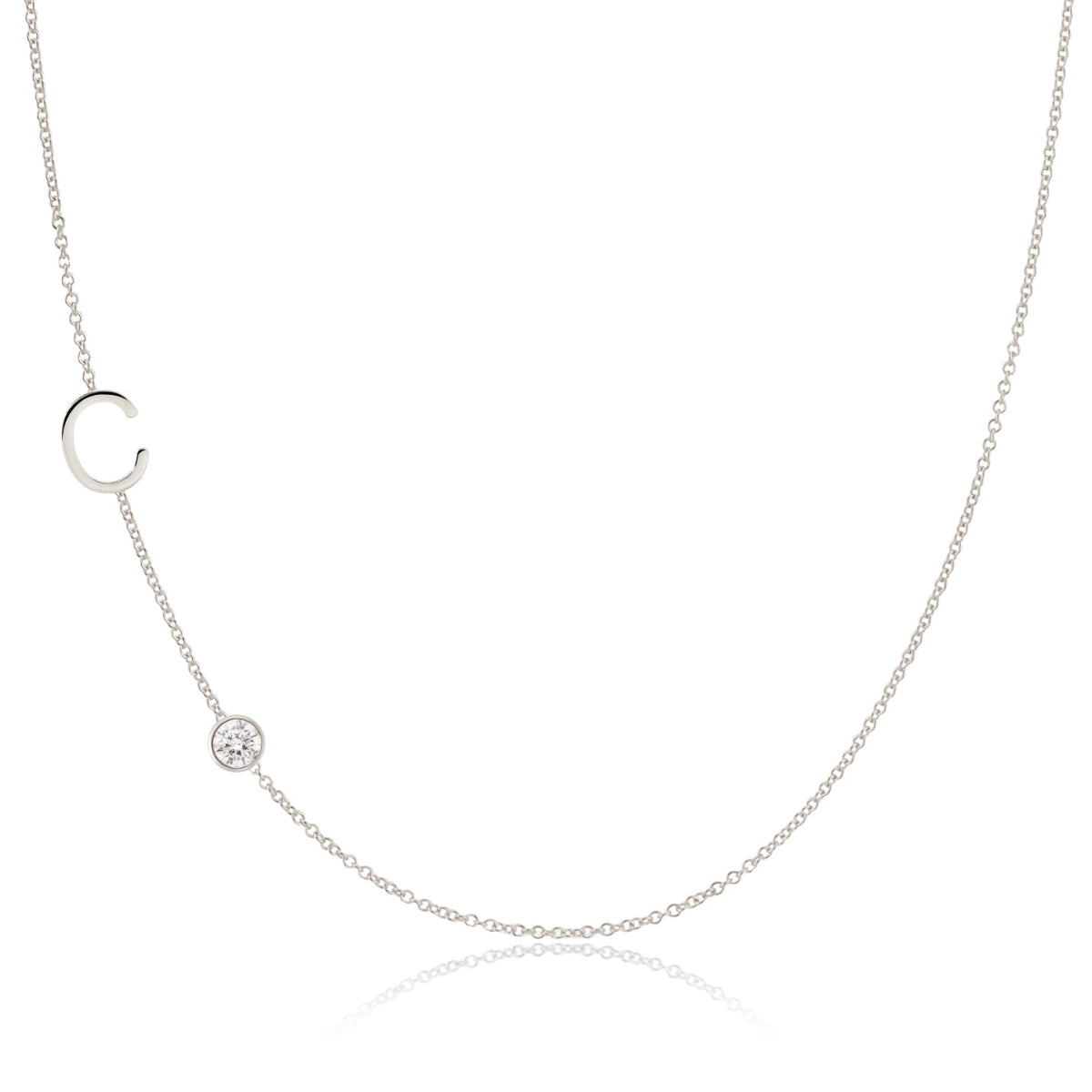 Monogram Necklace with Diamond