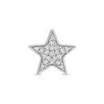 A Pavé Charm Stud - Star in white gold on a white background.