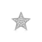 A Pavé Charm Stud - Star in white gold on a white background.