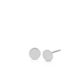 A pair of Solid Eclipse Earrings - Mini in white gold on a white background. 