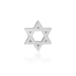 A Charm Stud - Star of David in white gold on a white background.