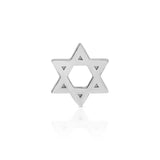 A Charm Stud - Star of David in white gold on a white background.