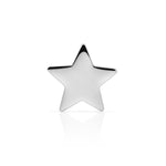 A Star Stud in white gold on a white background.