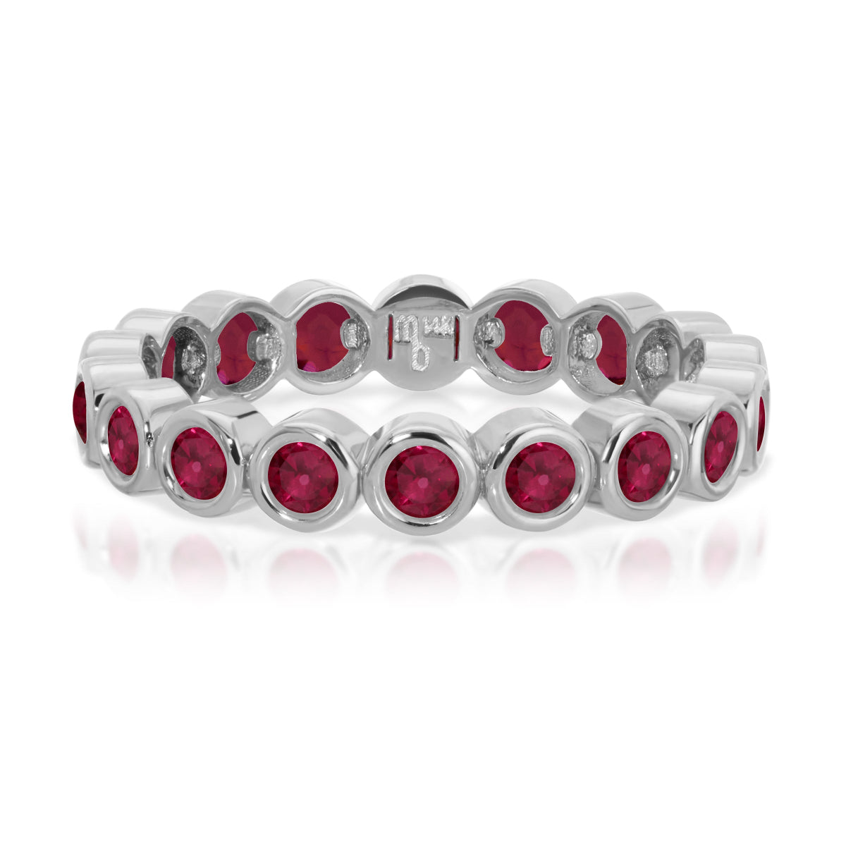 The Tulip Bouquet Ring in white gold on a white background.