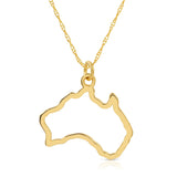 An Australia necklace in yellow gold on a white background. 