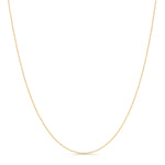 A Classic Bead Chain in yellow gold on a white background. 