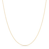 A Classic Bead Chain in yellow gold on a white background. 