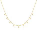 A yellow gold Stardust Diamond Necklace on a white background. 