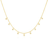 A yellow gold Stardust Diamond Necklace on a white background. 