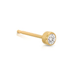 A Birthstone Stud - Diamond (April) in yellow gold on a white background.