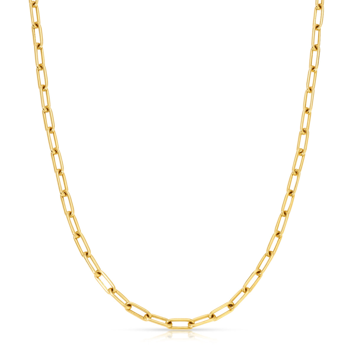 A yellow gold Bold Link Chain on a white background.
