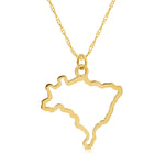 A Brazil necklace in yellow gold on a white background. 