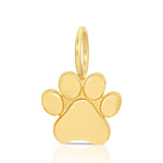A yellow gold Paw Charm Pendant on a white background. 