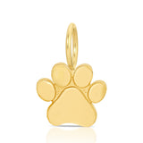 A yellow gold Paw Charm Pendant on a white background. 
