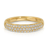 A Cosmo Ring in yellow gold on a white background. 