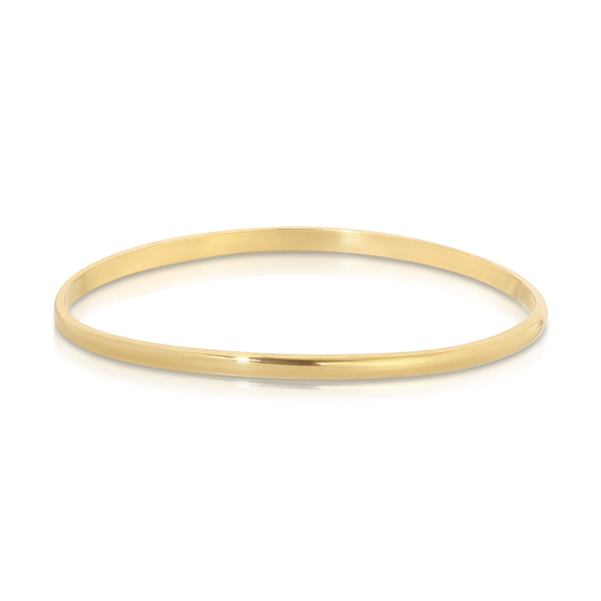 A Delicate Band in yellow gold on a white background. 