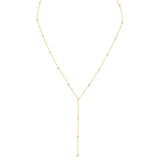 A Starstruck Diamond Lariat in yellow gold on a white background. 