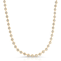 The Ultimate Diamond Necklace in yellow gold on a white background. 