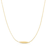 A yellow gold Horizon Necklace on a white background. 