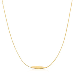 A yellow gold Horizon Necklace on a white background. 