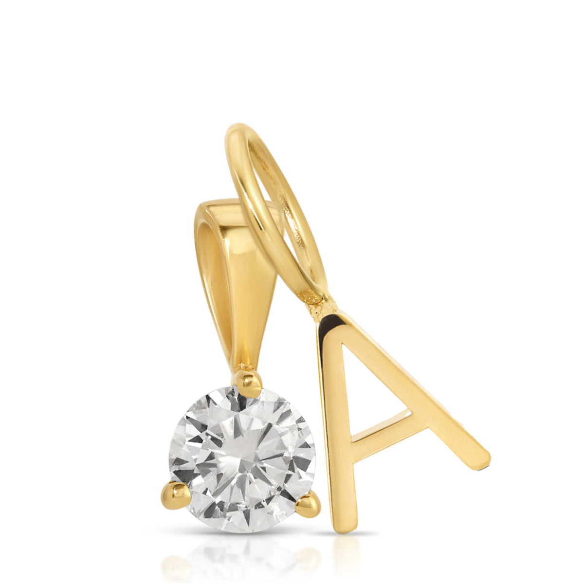 A yellow gold Gold Letter Jumble with the letter A on a white background. 