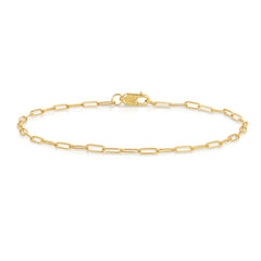 An Element Short Link Bracelet in yellow gold on a white background. 