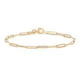 An Element Long Link Bracelet in yellow gold on a white background.
