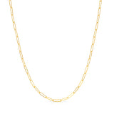 An Element Long Link Chain in yellow gold on a white background. 