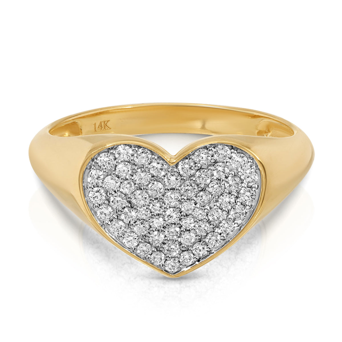 A Love on the Rocks Ring in yellow gold on a white background. 