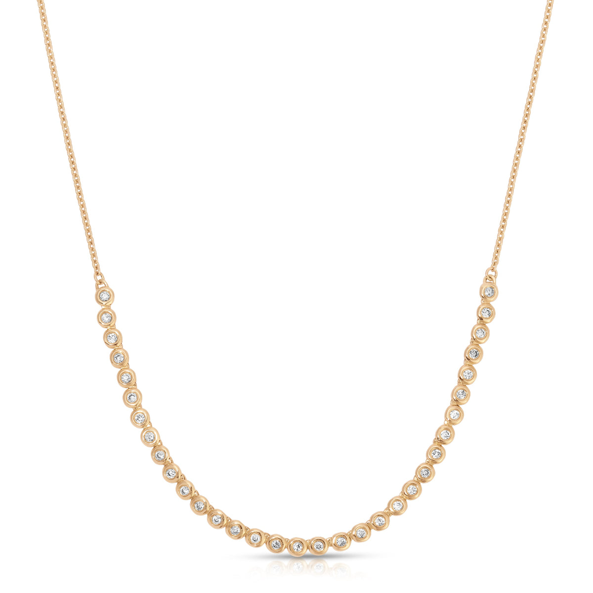 The Everyday Diamond Necklace on a white background. 