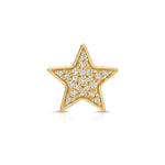 A Pavé Charm Stud - Star in yellow gold on a white background.