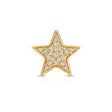 A Pavé Charm Stud - Star in yellow gold on a white background.