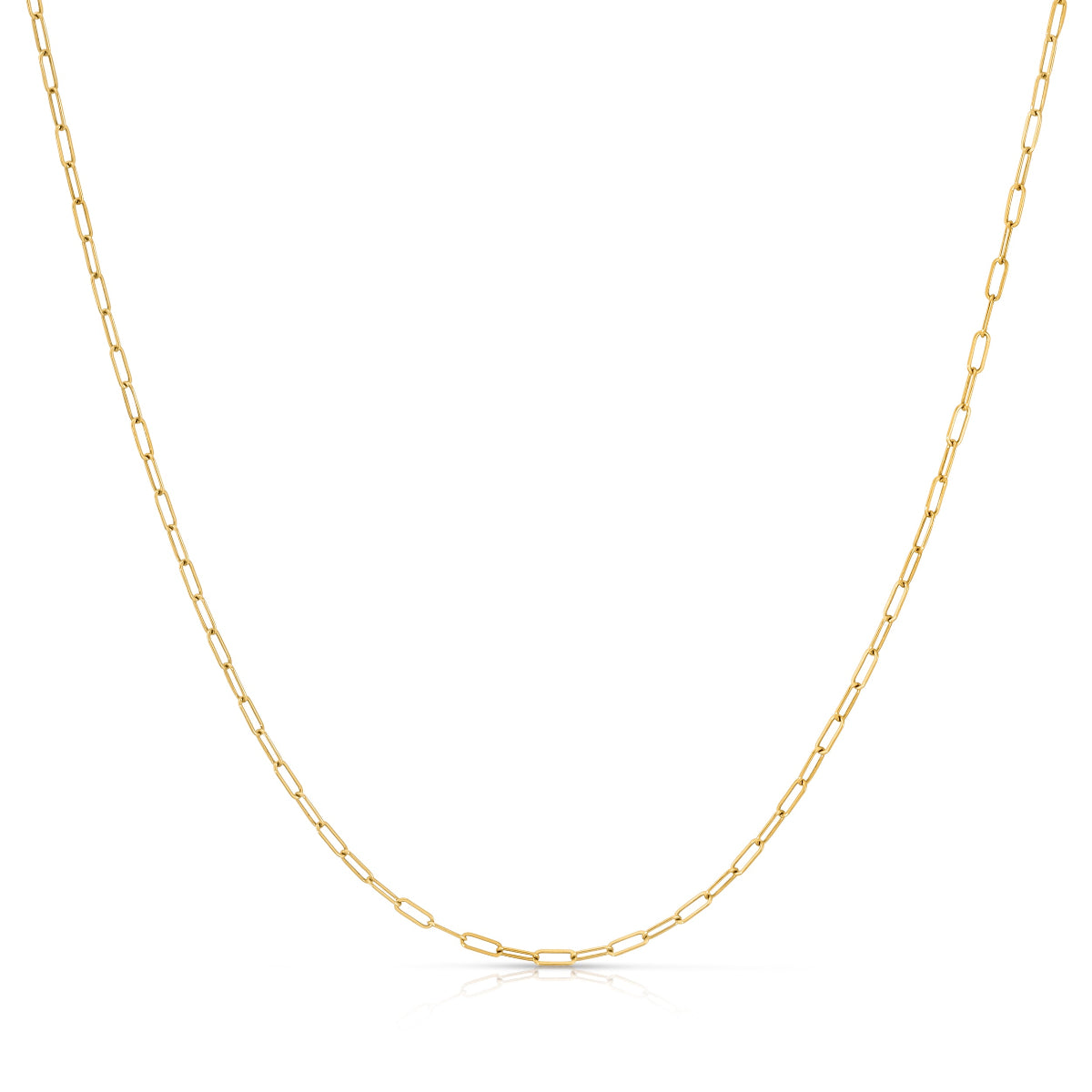 An Element Short Link Chain in yellow gold on a white background. 