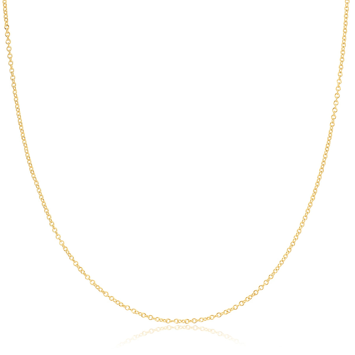 A Signature Cable Chain in yellow gold on a white background. 