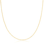 A Signature Cable Chain in yellow gold on a white background. 
