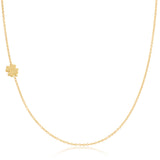 14k Gold Asymmetrical Charm Necklace - Clover