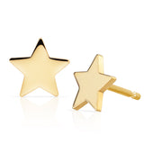 A pair of Star Studs in yellow gold on a white background.
