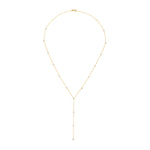 A Starstruck Diamond Lariat necklace in yellow gold on a white background. 