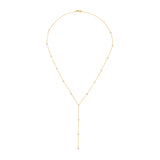 A Starstruck Diamond Lariat necklace in yellow gold on a white background. 