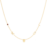 18" Yellow Gold Ruby, Pavé K, L, S, Hamsa