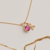 14K Diamond Awareness Ribbon Charm