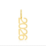 Gold '2026' pendant on a white background