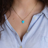 Etched Turquoise Heart Charm