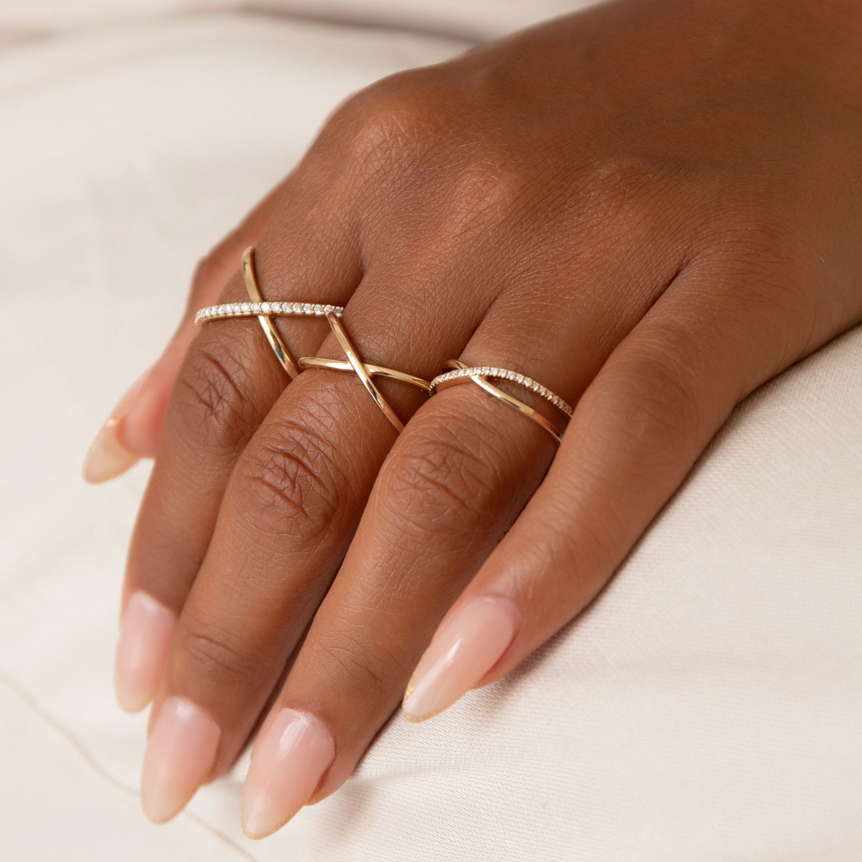 Criss-Cross Diamond Daze Ring – Maya Brenner - Main Image